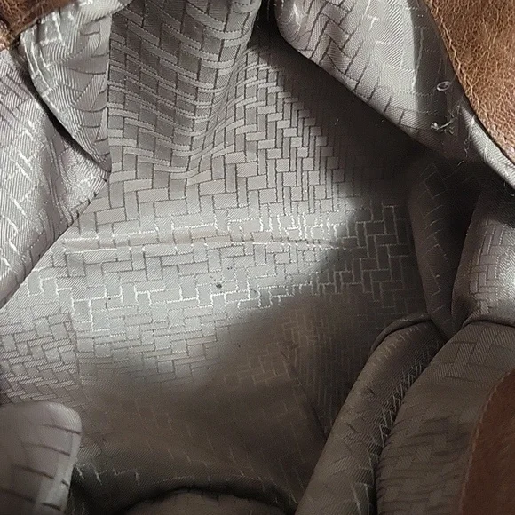 Cole Haan Dillan Ruched Cognac Brown Studded Satchel Bag Y2K Messy Fabulous - Picture 8 of 16